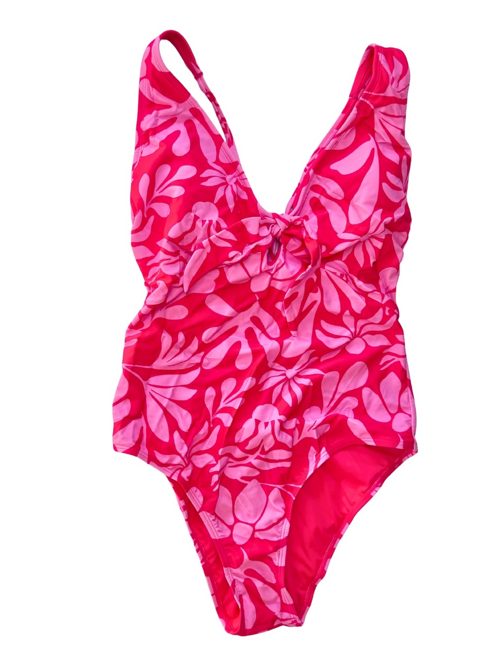 NWT L One-Piece Swimsuit Hot Pink Floral